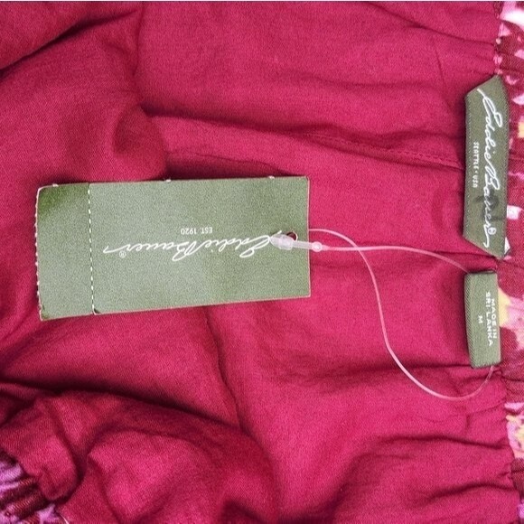 Eddie Bauer Cotton Blend Burgundy/Pink/Lavender Floral Skirt Size M - Picture 7 of 13